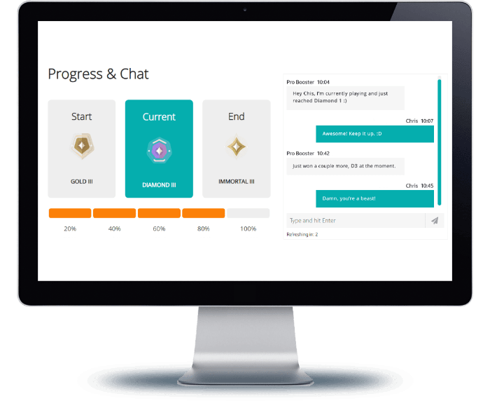 valorant boosting progress and chat demo